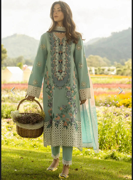 Mushq 3PC Unstitched Luxury Lawn Heavy Embroidered Suit