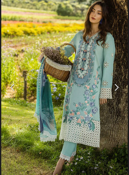 Mushq 3PC Unstitched Luxury Lawn Heavy Embroidered Suit