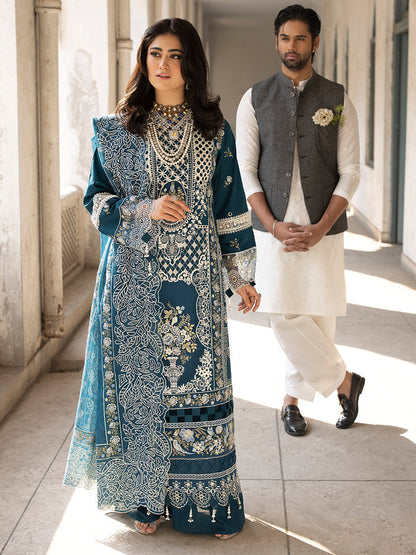 Mahnur 3PC Unstitched Luxury Lawn Chikenkari Heavy Embroidered Suit