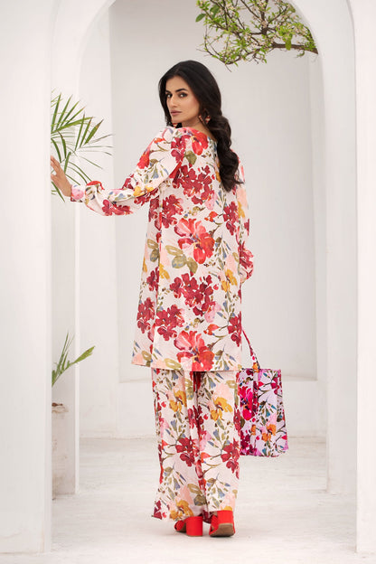 Ethnic 3Pc Airjet Lawn All Over Printed White Multi