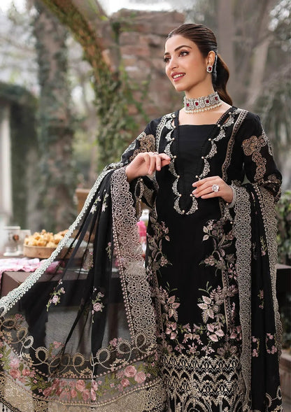 Kahf 3PC Unstitched Lawn Heavy Embroidered Suit With Ready To Wear Dupatta