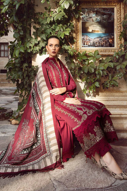 Maria B 001 Unstitched Luxury Dhanak Heavy Embroidered 3PC Suit