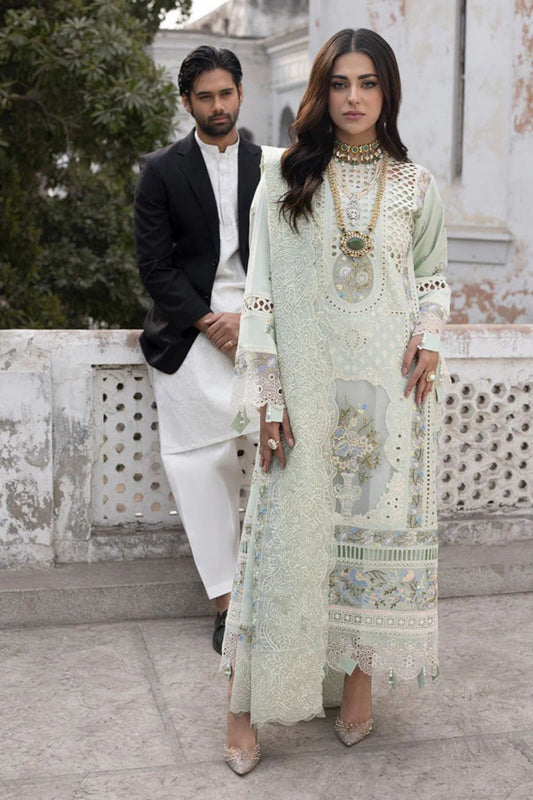 Mahnur 3PC Unstitched Luxury Lawn Chikenkari Heavy Embroidered Suit