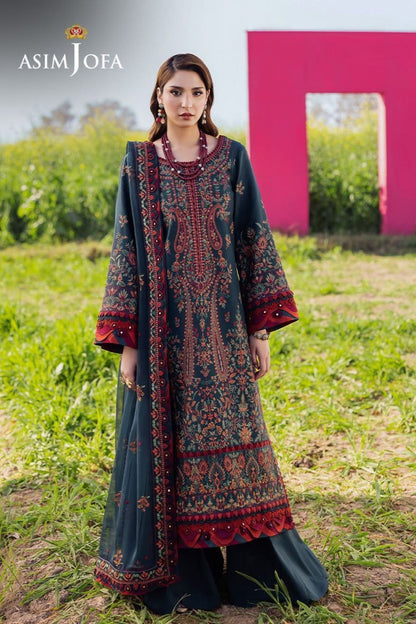 Asim Jofa 3PC Unstitched Luxury Lawn Heavy Embroidered Suit