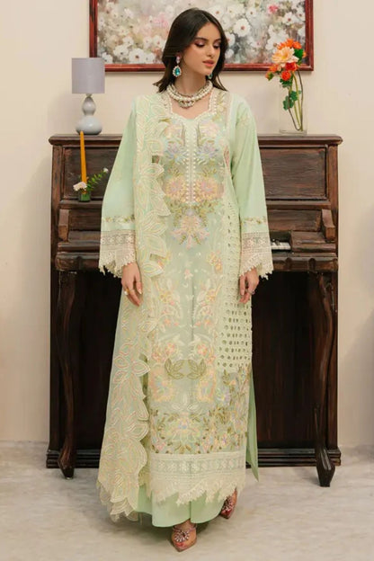 Mahnur 3PC Unstitched Luxury Lawn Chikenkari Heavy Embroidered Suit