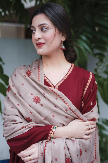 Asling 005 Unstitched Luxury Dhanak Heavy Embroidered 3PC Suit