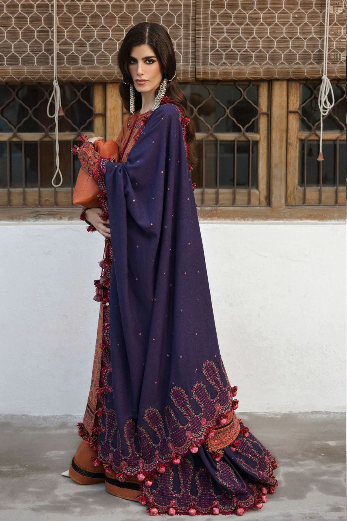 Hussain Rehar 3PC Unstitched Luxury Lawn Heavy Embroidered Suit