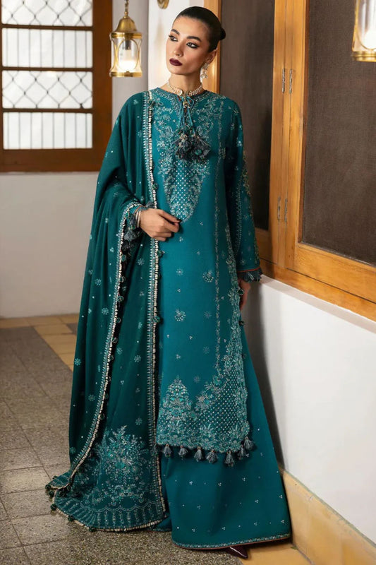 Hussain Rehar 3PC Unstitched Luxury Lawn Heavy Embroidered Suit