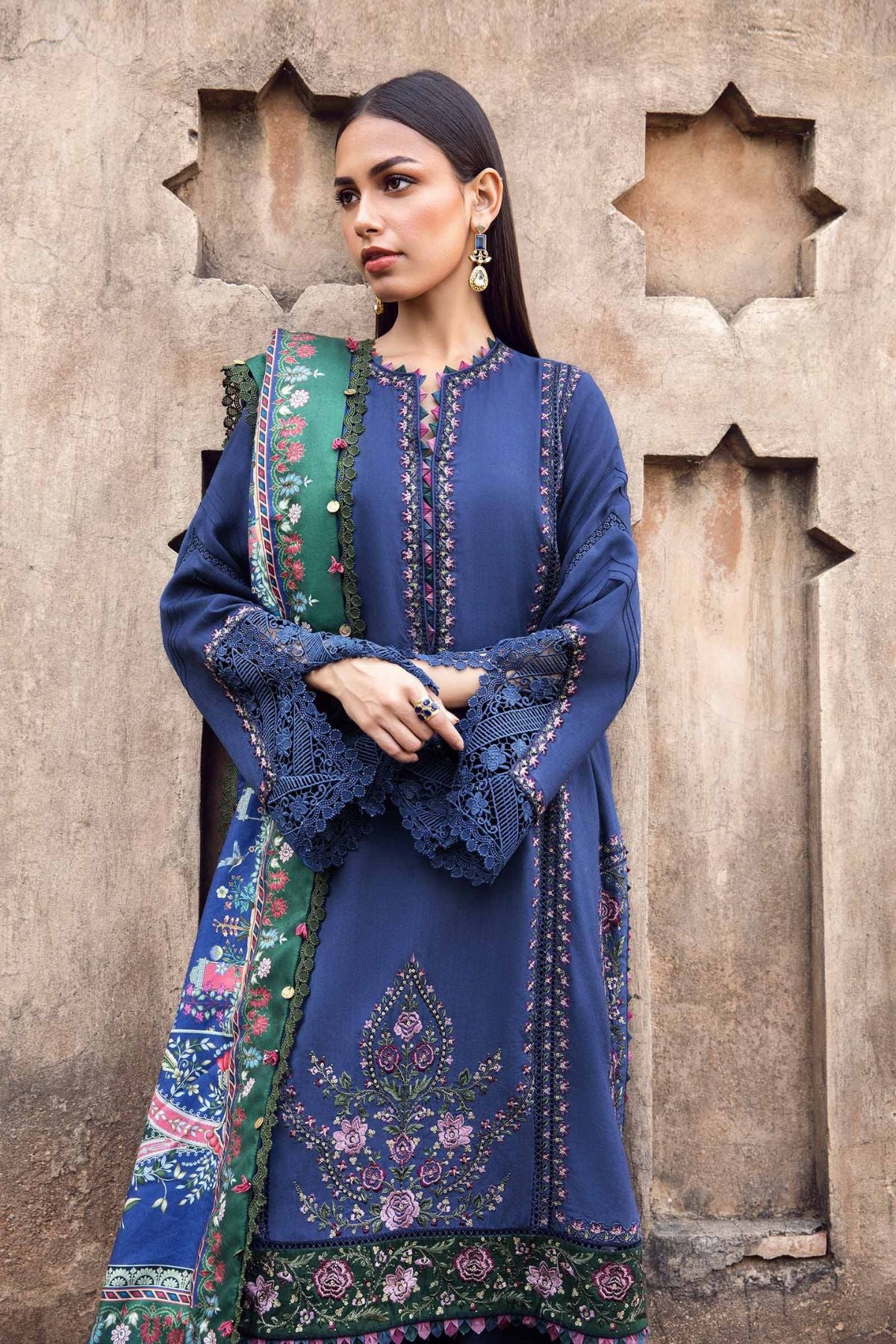 Maria B 015 Unstitched Luxury Dhanak Heavy Embroidered 3PC Suit
