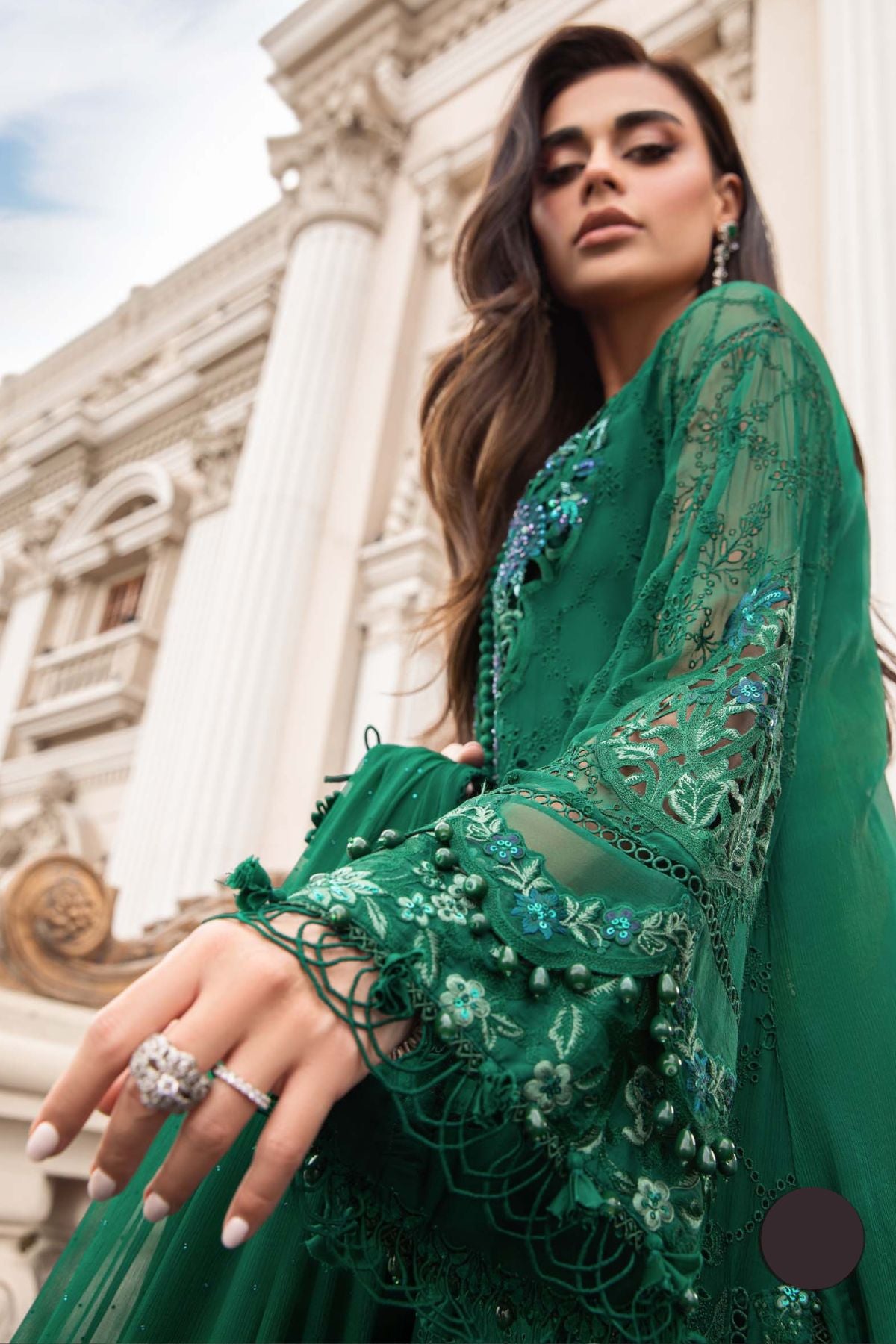 Maria B 016 Unstitched Luxury Dhanak Heavy Chikenkari Embroidered 3PC Suit