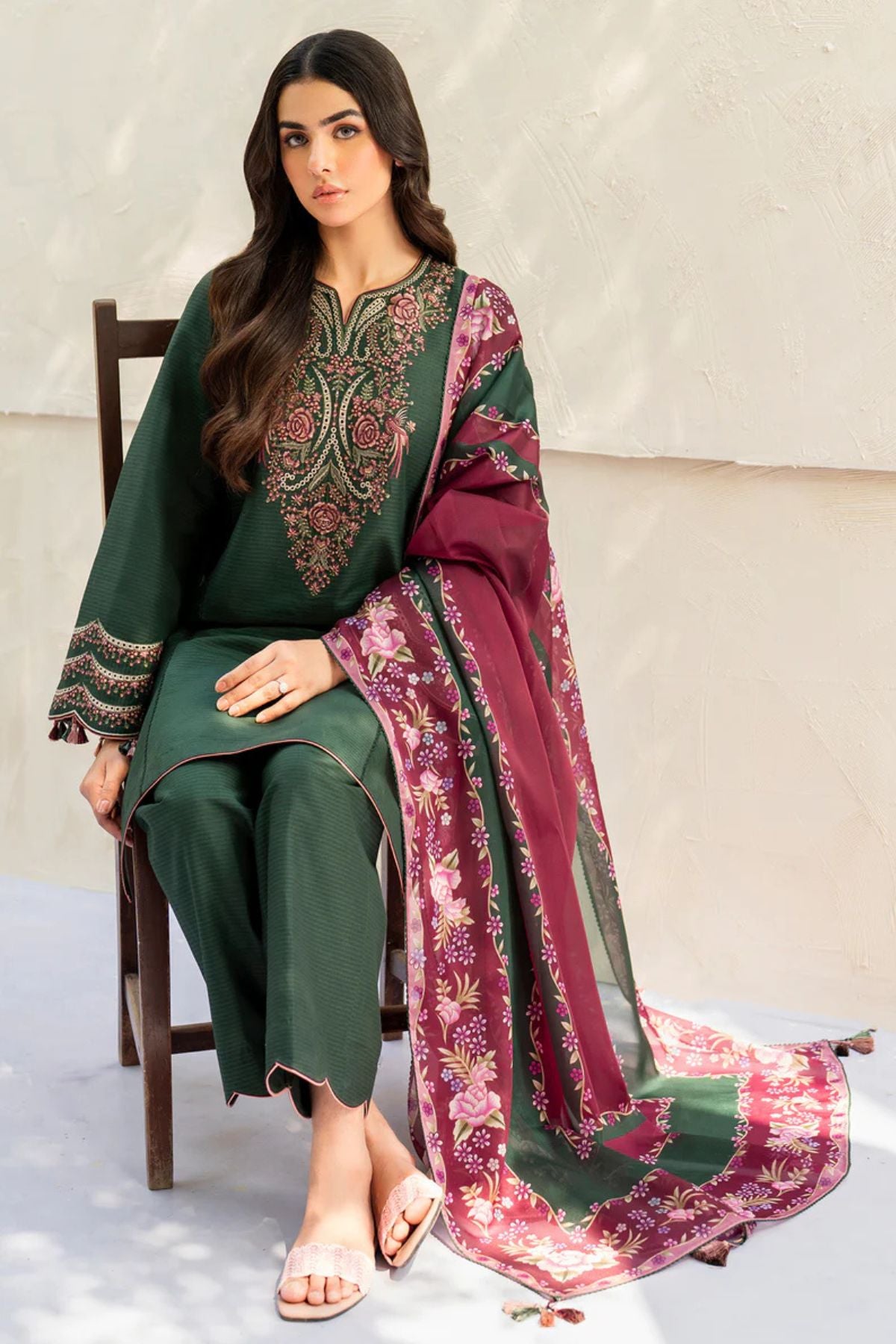 Jazmin 006 Unstitched Luxury Dhanak Heavy Embroidered 3PC Suit