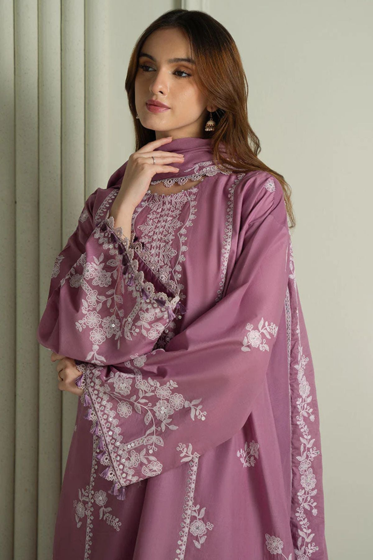 Cross Stitch 001 Unstitched Luxury Dhanak Heavy Embroidered 3PC Suit