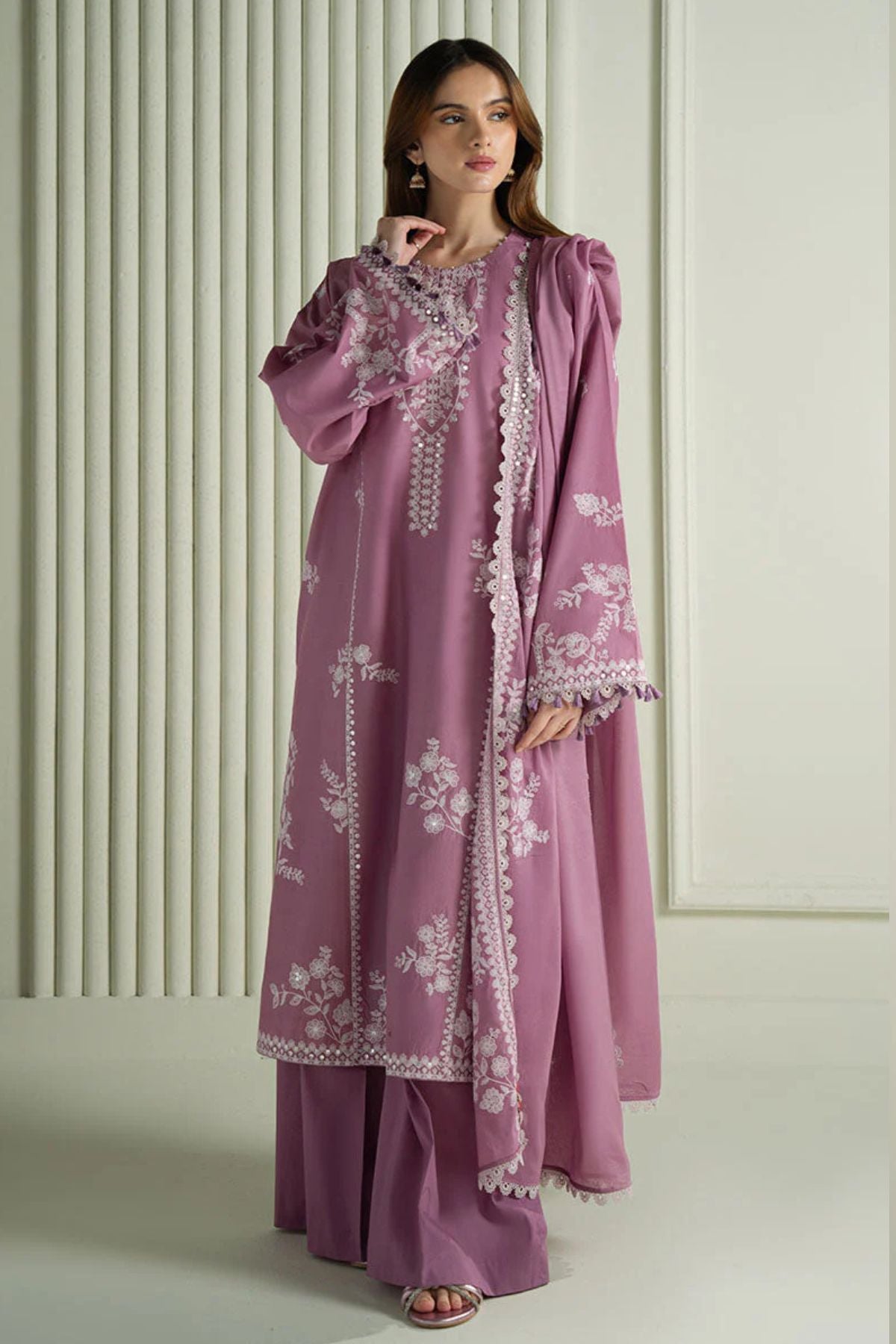 Cross Stitch 001 Unstitched Luxury Dhanak Heavy Embroidered 3PC Suit