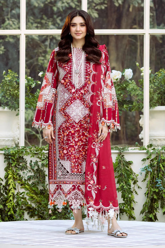 Bin Ilyas 001 Unstitched Luxury Dhanak Heavy Embroidered 3PC Suit