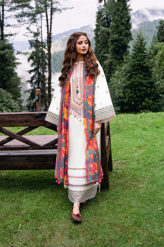 Sapphire 3PC Unstitched Luxury Khaddar Heavy Embroidered Suit