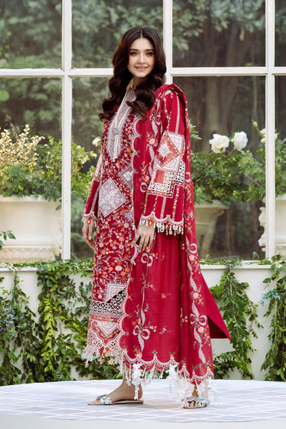 Bin Ilyas 001 Unstitched Luxury Dhanak Heavy Embroidered 3PC Suit