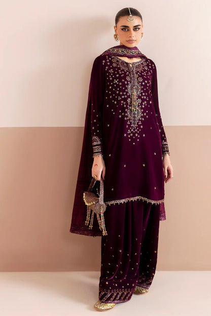 Jazmin 008 Unstitched Luxury Velvet Heavy Embroidered 3PC Suit
