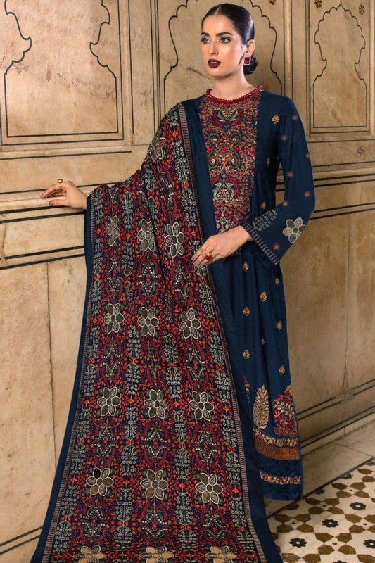 Bareeze 1711 Unstitched Luxury Dhanak Heavy Embroidered 3PC Suit With Laser Cut Shawl