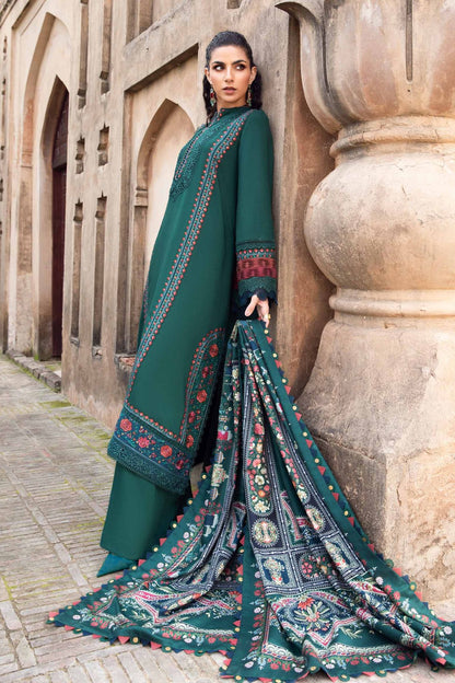 Maria B 014 Unstitched Luxury Dhanak Heavy Embroidered 3PC Suit