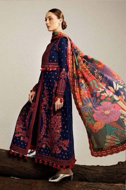 Hussain Rehar 020 Unstitched Luxury Dhanak Heavy Embroidered 3PC Suit