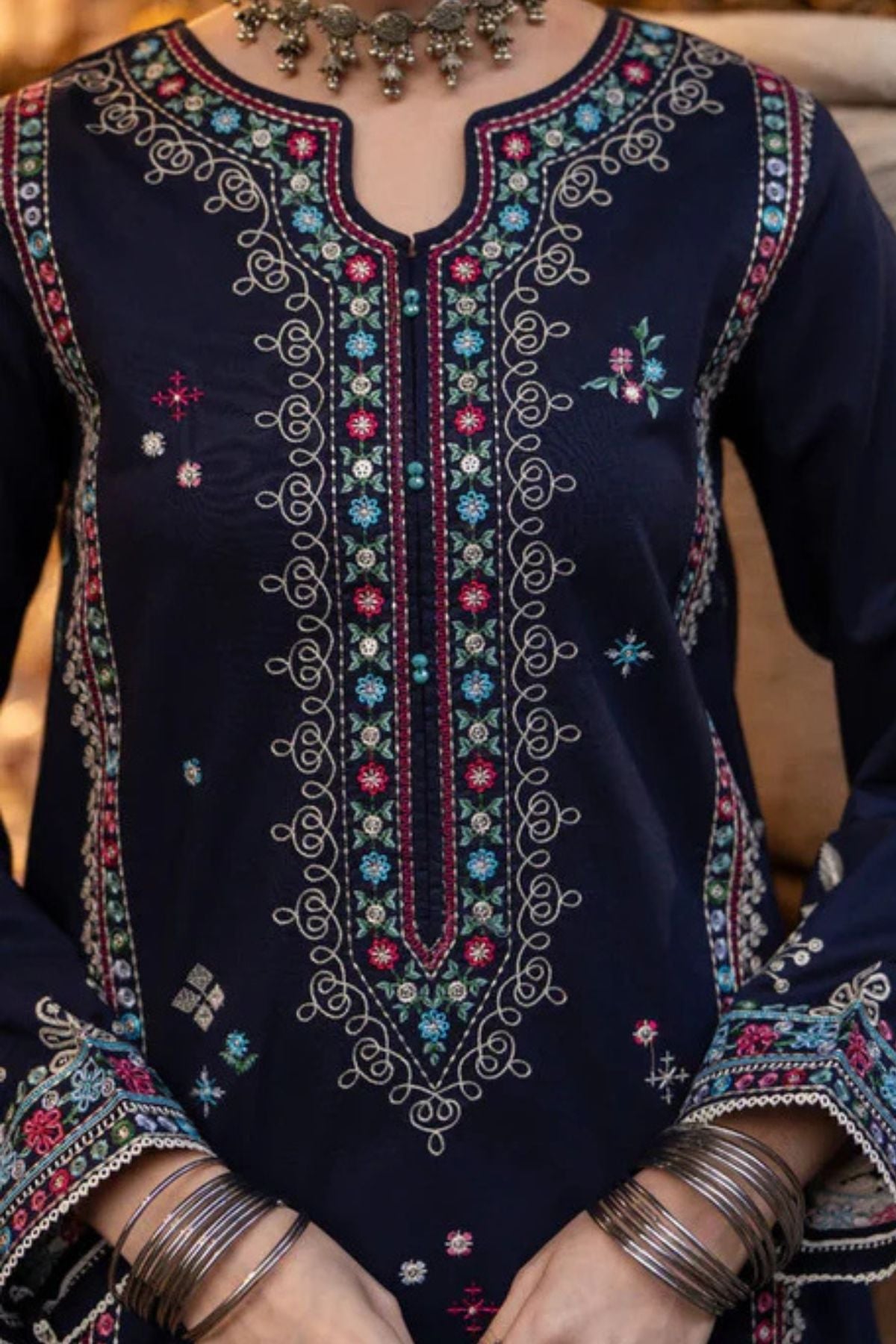 Al Karim 001 Unstitched Luxury Dhanak Heavy Embroidered 3PC Suit