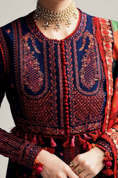 Hussain Rehar 020 Unstitched Luxury Dhanak Heavy Embroidered 3PC Suit