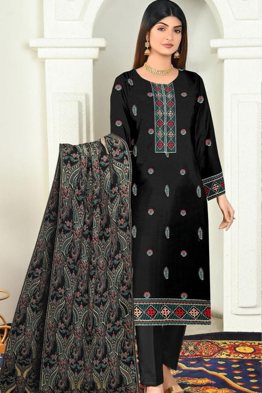 Bareeze 1688 Unstitched Luxury Dhanak Heavy Embroidered 3PC Suit With Laser Cut Shawl