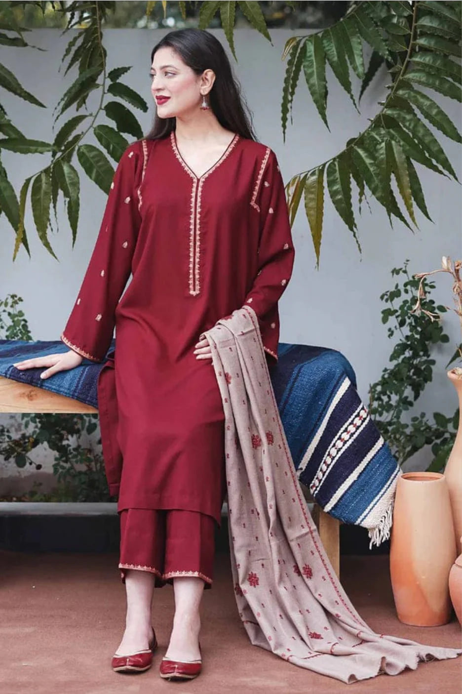 Asling 005 Unstitched Luxury Dhanak Heavy Embroidered 3PC Suit