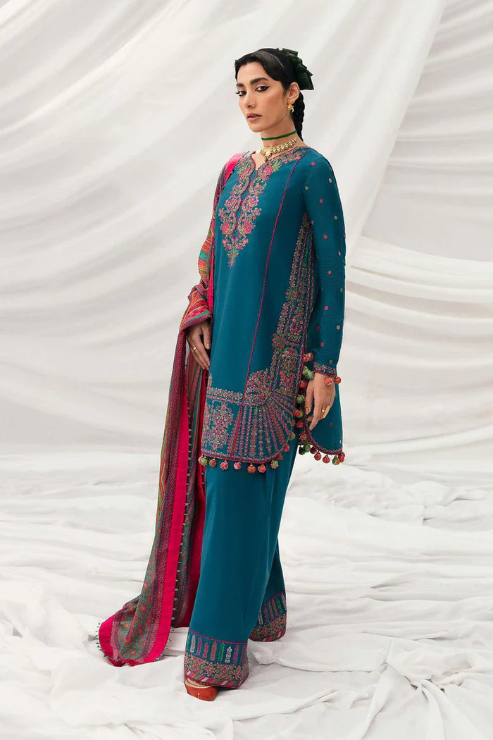 Hussain Rehar 005 Unstitched Luxury Dhanak Heavy Embroidered 3PC Suit