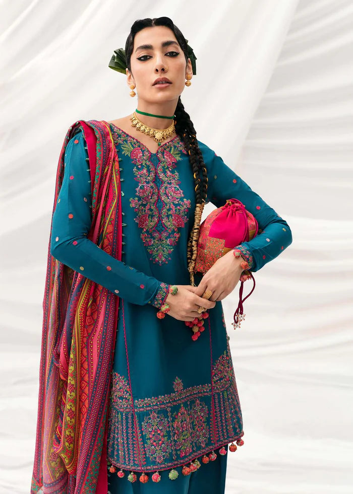 Hussain Rehar 005 Unstitched Luxury Dhanak Heavy Embroidered 3PC Suit