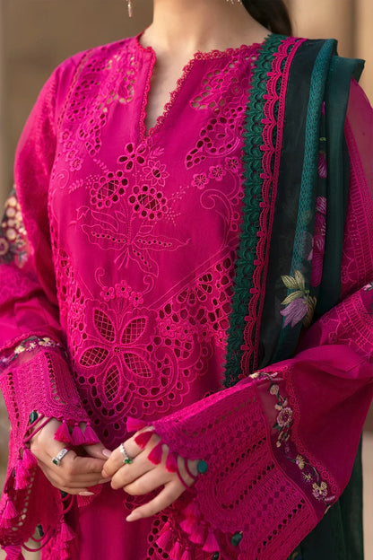 Saira Rizwan 3PC Unstitched Luxury Lawn Chikenkari Heavy Embroidered Suit