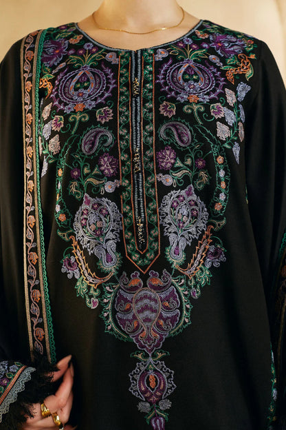Zara Shahjahan 005 Unstitched Luxury Dhanak Heavy Embroidered 3PC Suit
