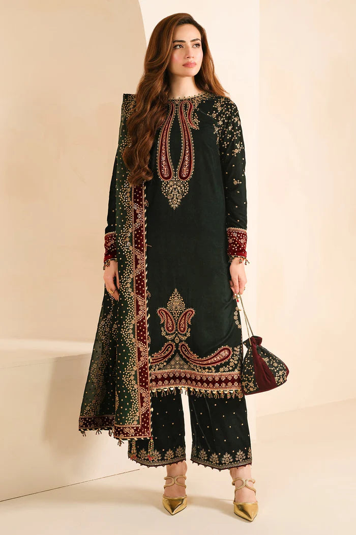 Jazmin 012 Unstitched Luxury Velvet Heavy Embroidered 3PC Suit