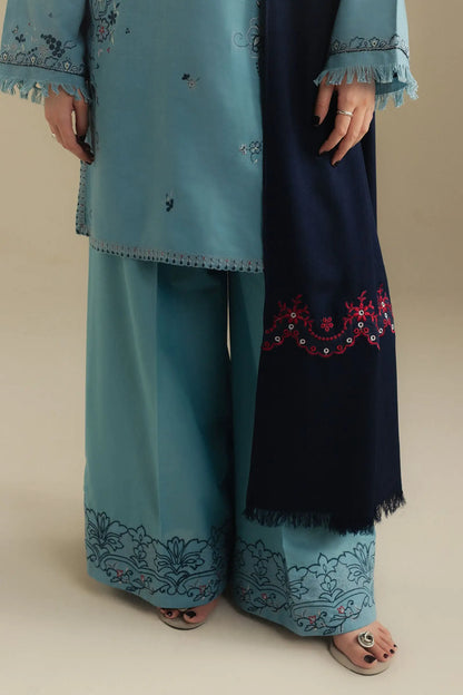 Zara Shahjahan 032 Unstitched Luxury Dhanak Heavy Embroidered 3PC Suit