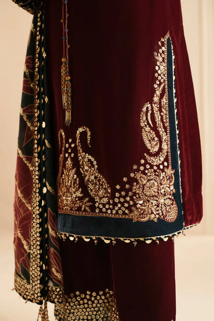 Jazmin 009 Unstitched Luxury Velvet Heavy Embroidered 3PC Suit