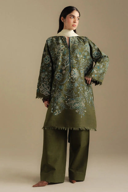 Zara Shahjahan 023 Unstitched Luxury Dhanak Heavy Embroidered 3PC Suit