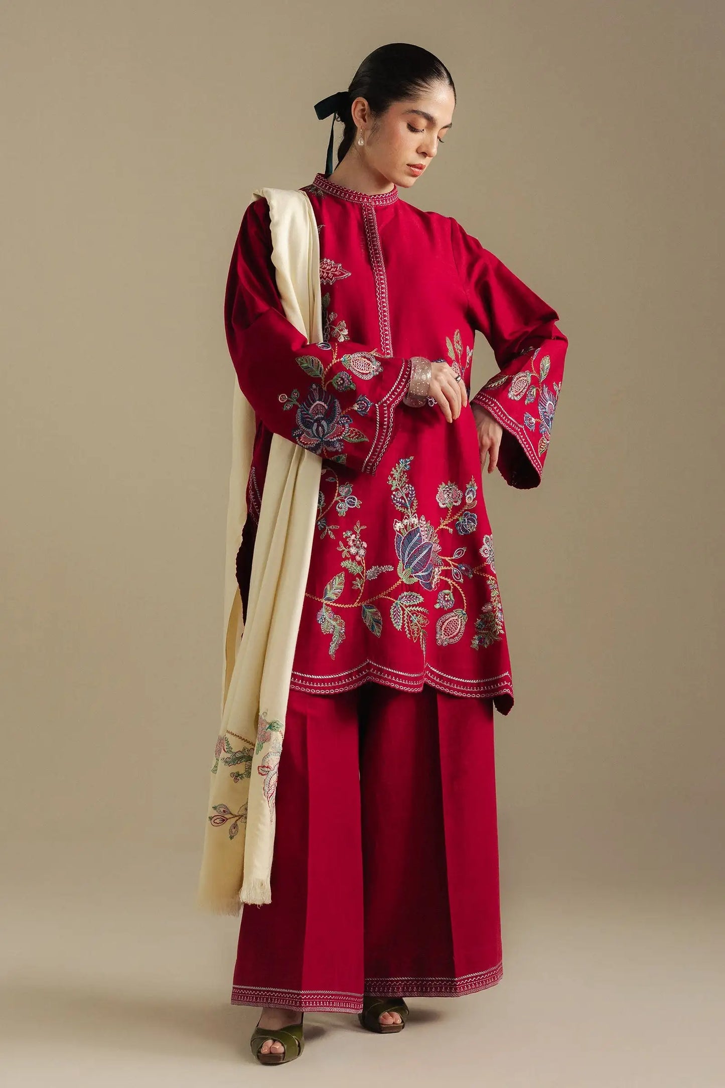 Zara Shahjahan 024 Unstitched Luxury Dhanak Heavy Embroidered 3PC Suit