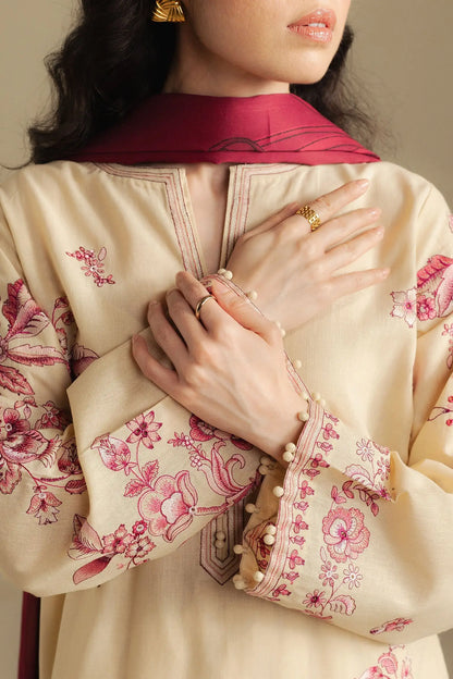 Zara Shahjahan 021 Unstitched Luxury Dhanak Heavy Embroidered 3PC Suit