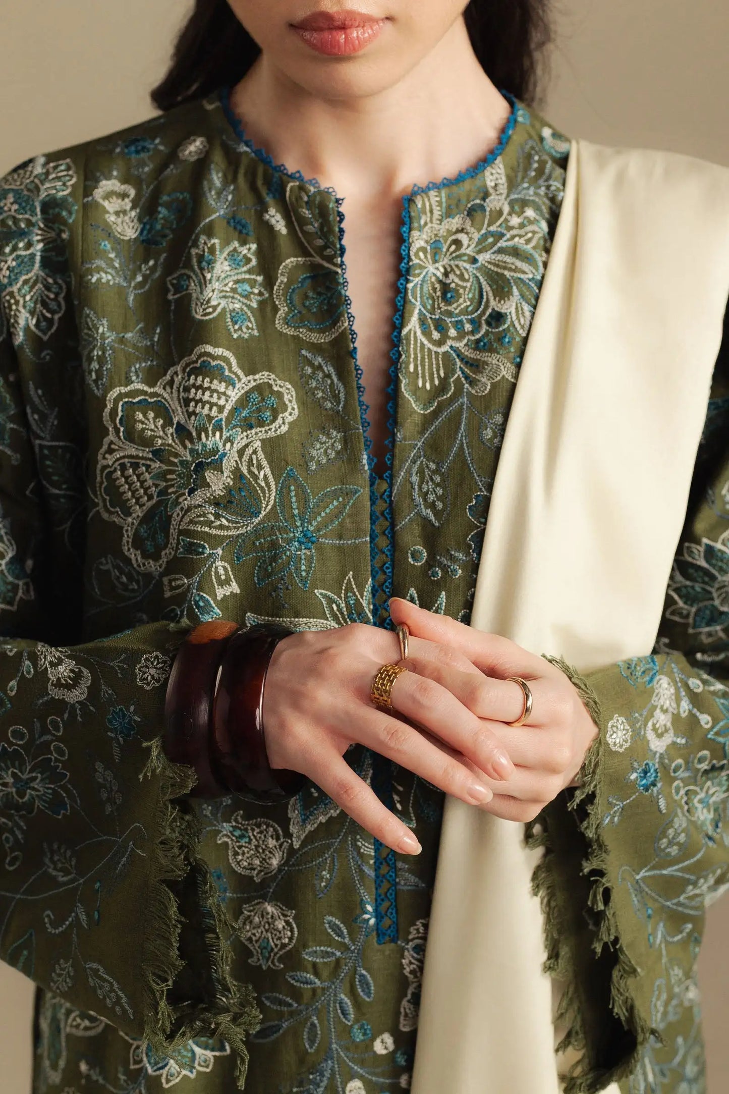 Zara Shahjahan 023 Unstitched Luxury Dhanak Heavy Embroidered 3PC Suit