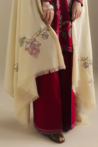 Zara Shahjahan 024 Unstitched Luxury Dhanak Heavy Embroidered 3PC Suit