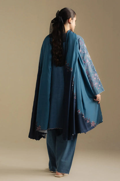 Zara Shahjahan 024 Unstitched Luxury Dhanak Heavy Embroidered 3PC Suit