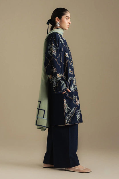 Zara Shahjahan 019 Unstitched Luxury Dhanak Heavy Embroidered 3PC Suit