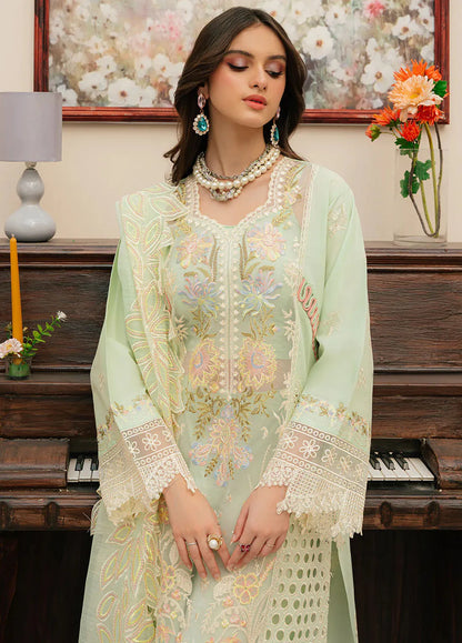 Mahnur 3PC Unstitched Luxury Lawn Chikenkari Heavy Embroidered Suit
