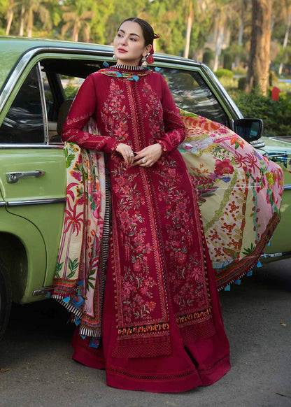 Hussain Rehar 011 Unstitched Luxury Dhanak Heavy Embroidered 3PC Suit