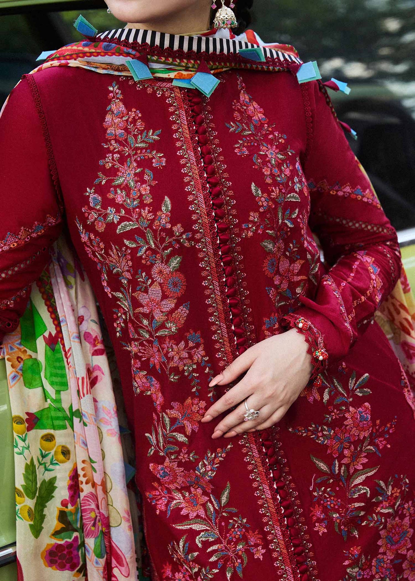 Hussain Rehar 011 Unstitched Luxury Dhanak Heavy Embroidered 3PC Suit