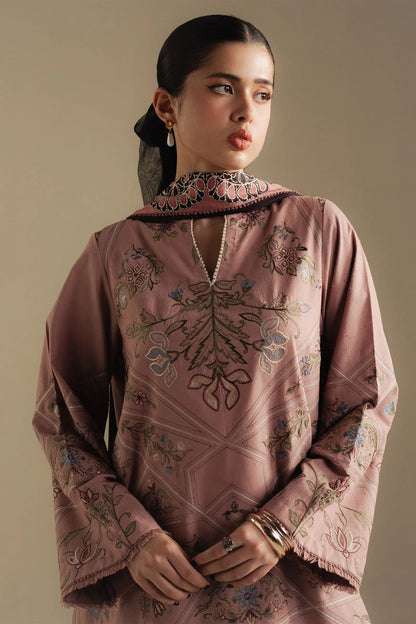 Zara Shahjahan 025 Unstitched Luxury Dhanak Heavy Embroidered 3PC Suit