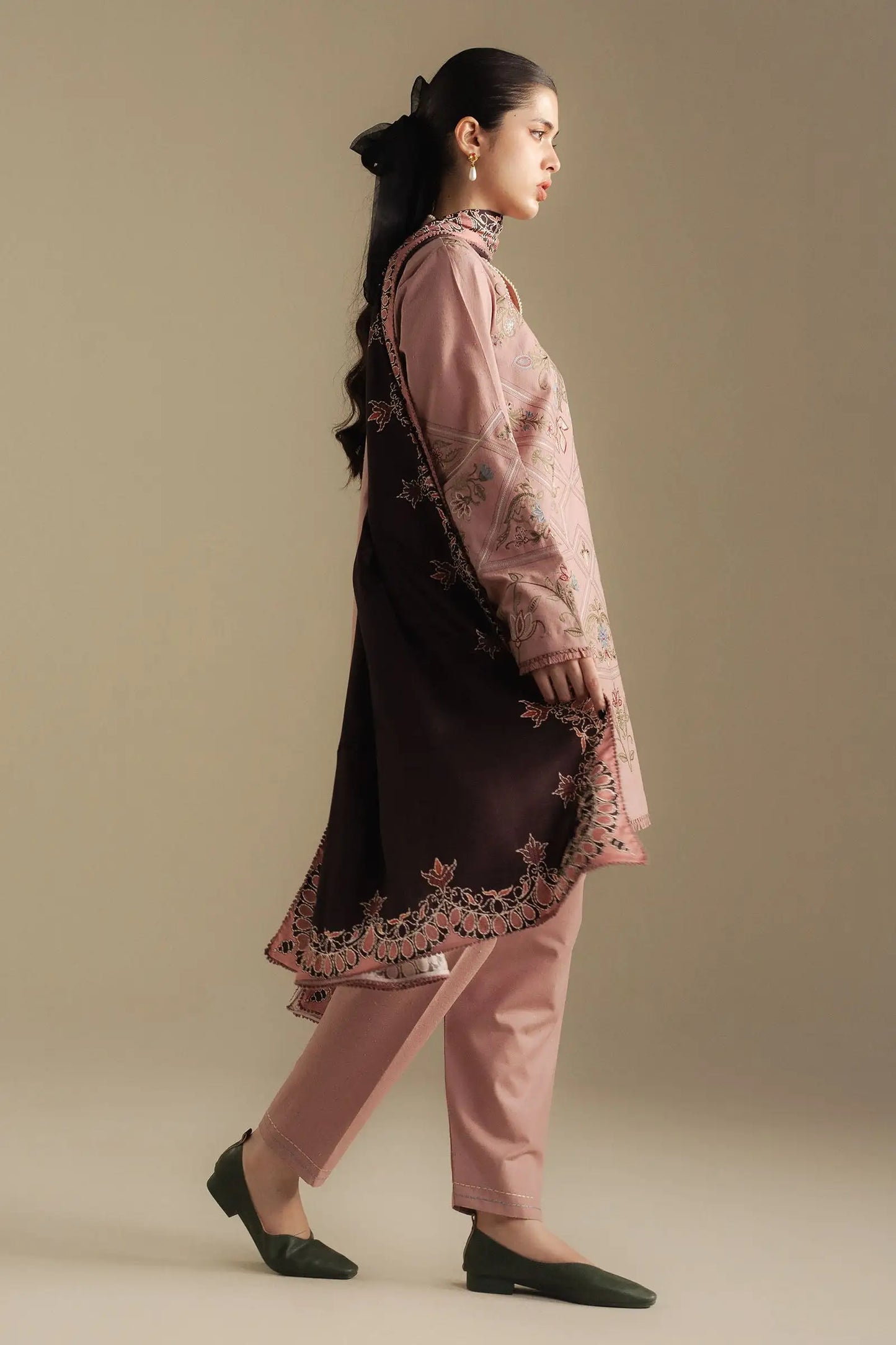 Zara Shahjahan 025 Unstitched Luxury Dhanak Heavy Embroidered 3PC Suit